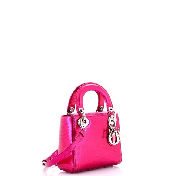 Christian Dior Lady Dior Bag Lizard Mini Metallic, Pink - Picture 2 of 6